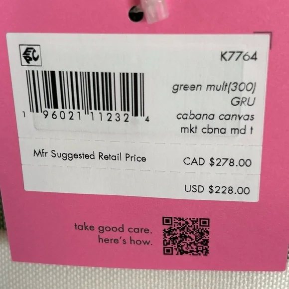 NWT - Market Cabana Canvas Medium Tote - Picture 5 of 13